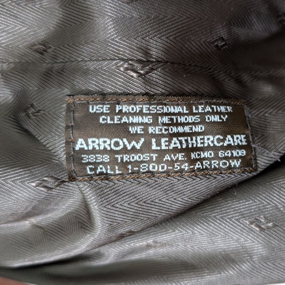 Vintage Remy Dark Brown Leather Bomber Jacket - Men's Size 44 (L) - Made in USA - Picture 9 of 9